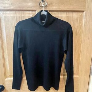 Black Silk Turtleneck Sweater